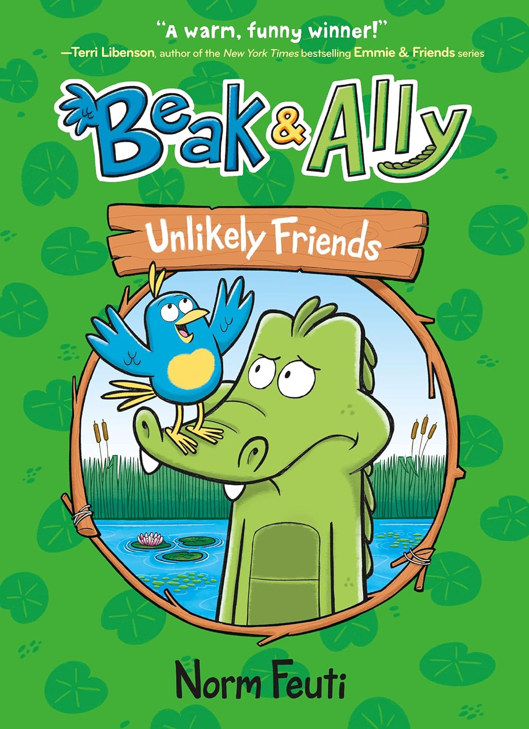 Children's graphic novel cover featuring the characters Beak & Ally with the title "Unlikely Friends.